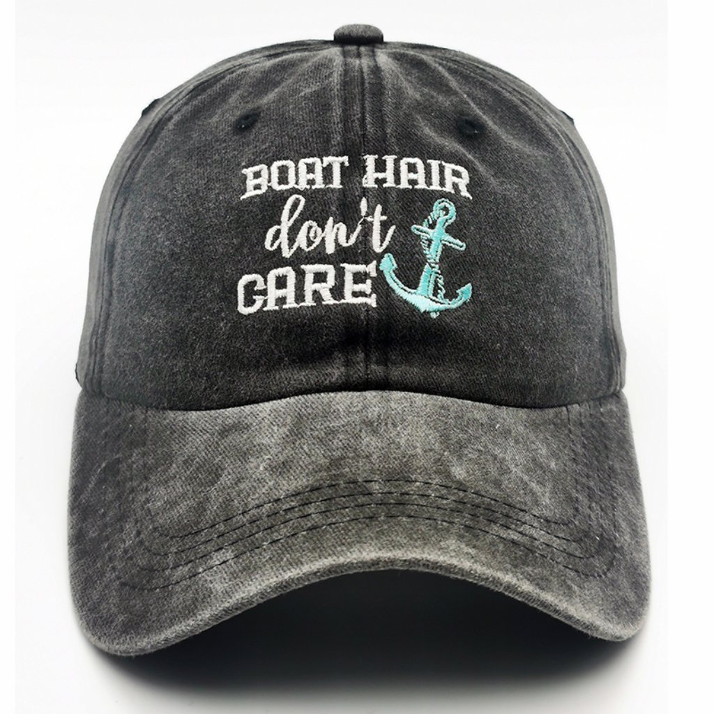 Boat Hair Don’t Care Embroidered Baseball Cap